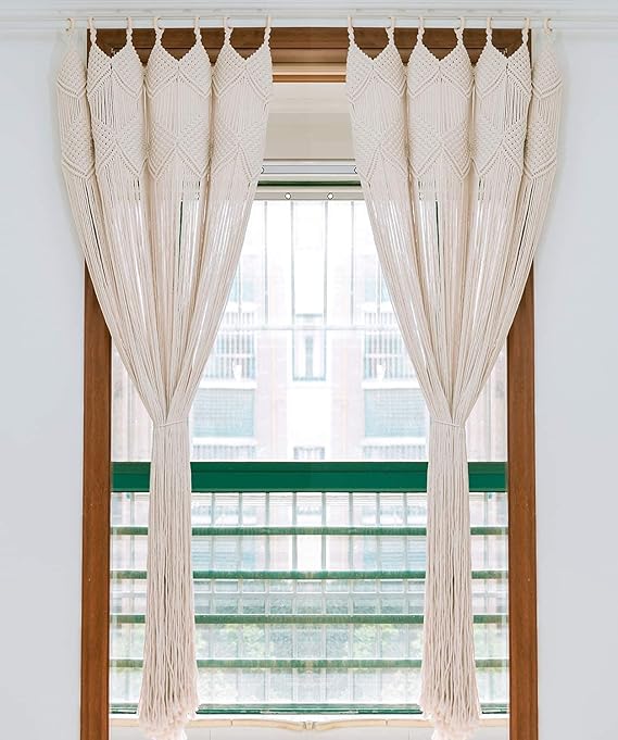 Beautiful Handmade Macrame Curtains 7 feet - Leechoo